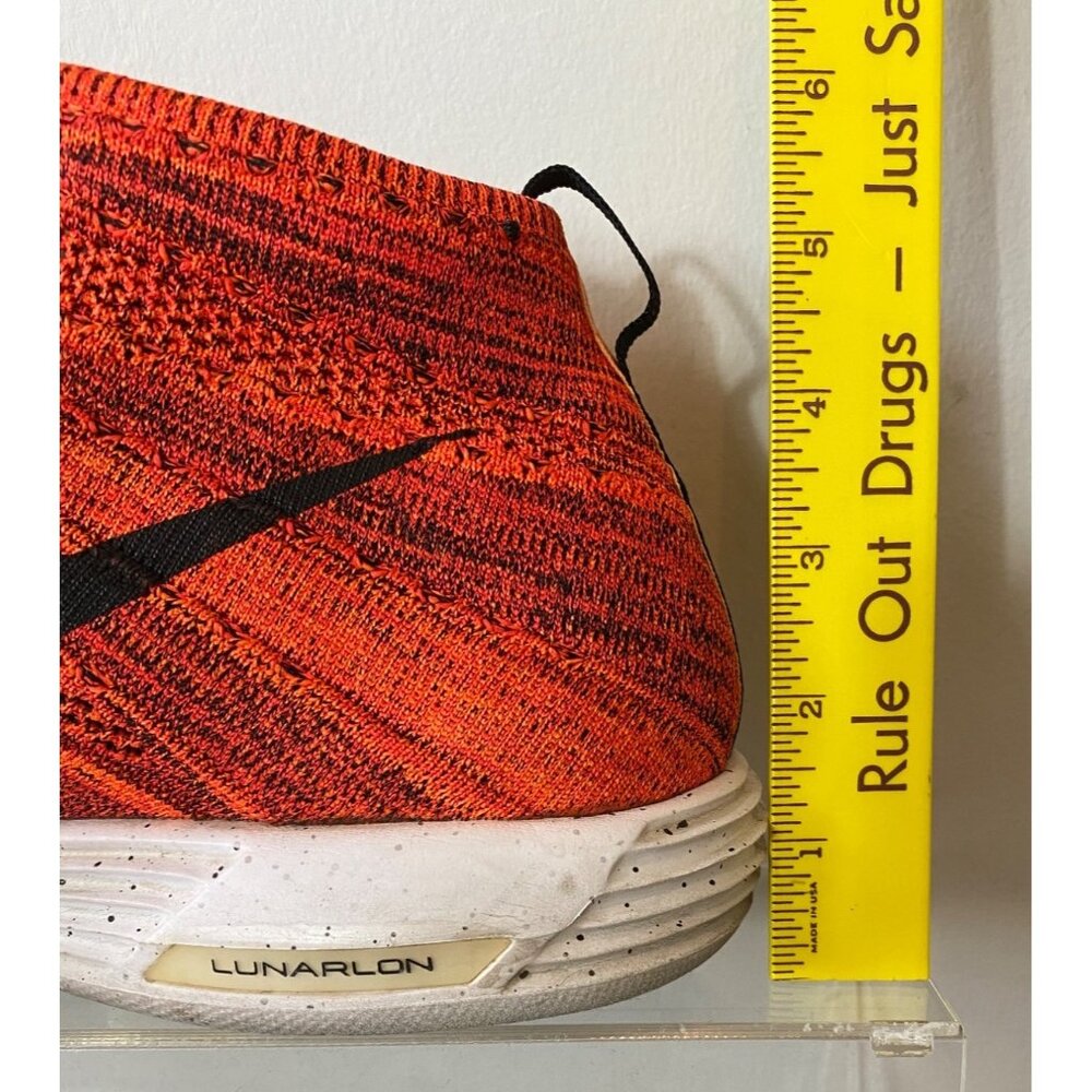 Nike Flyknit Lunar 3 High-Top Sneakers Orange/Black Mens Size 13 - Picture 10 of 10